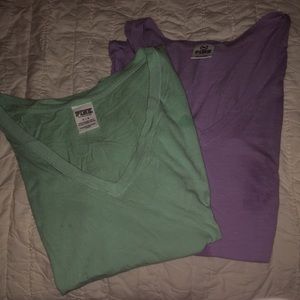 2 Victoria’s Secret pink vnecks